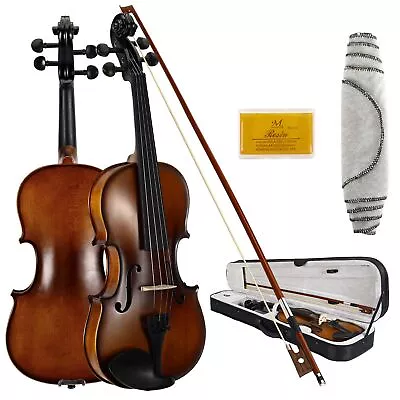 Asmuse Full Size 4/4 Violin Kit Solid Wood Matte Maple With Bow Case Beginner • $94.80