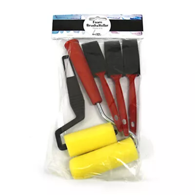$12.95 • Buy Set Of 5 Foam Brush And Roller Paint Canvas Preparation Art Oil Acrylic Craft