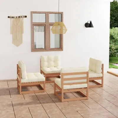 $470.99 • Buy VidaXL Garden Lounge Set Outdoor Sofa Furniture Wooden Patio Setting 4 Piece