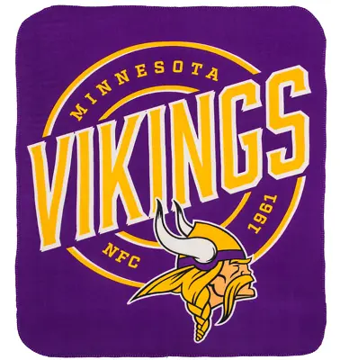 New Minnesota Vikings NFL Split Wide Fleece Throw Blanket Large Size 50 X60  • $20.66