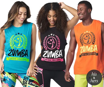 Zumba Let's Talk More Dance Tank Top- Loose Fitting Size Xs/s - Orange - Bn • £16.50