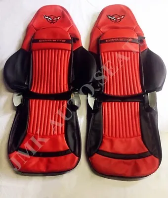 Fits SPRING SALE Corvette C5 97-04 Synthetic Leather Sport Seat Cover  Red Black • $229