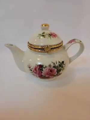 Formalities By Baum Bros Small Porcelain Teapot With Hinged Lid Victorian Rose • $9.99