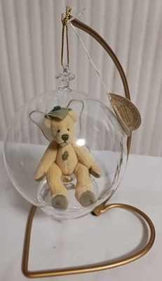 $5 • Buy GANZ Cottage Collectibles Glass Ball Ornament Miniature LEAF BEAR FAIRY
