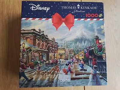 Mickey & Minnie Candy Cane Express- Ceaco Thomas Kinkade Disney Jigsaw NEW • £21.50