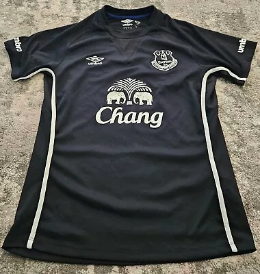 Everton Umbro 2014/15 Used Black Away Shirt Size M Athletic • £14.99
