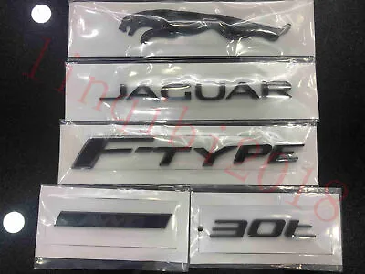 5x Glossy Black LOGO Emblem Rear Badge Decal For Jaguar 2017+ F-TYPE AWD 30T • $67.99