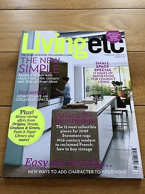 £4.49 • Buy Living Etc Magazine - February 2009 FREE U.K SHIPPING