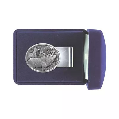 Elk Money Clip Solid Pewter W/Gift Box Oval • $24.99