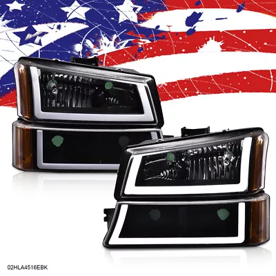 Fits For 2003-06 Chevy Silverado Black/amber Headlight/lamp Assembly W/ Led Drl • $85.80