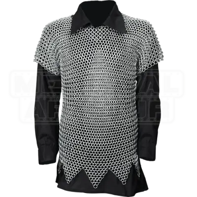 XXL Size Butted Aluminum Chain Mail Shirt Medieval Chain Mail Haubergeon Costume • £66.61