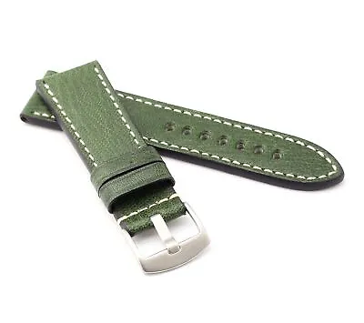 Marino: VINTAGE CALF Saddle Leather Watch Strap GREEN 26mm • £35
