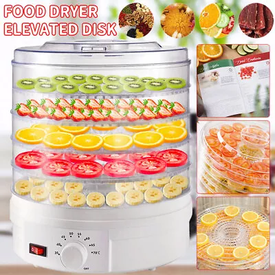 350W Food Dehydrator 5 Tier Fruit Veg Dryer Machine With Adjustable Temperature • £24.55