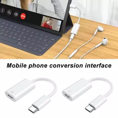 USB Type C To 3.5mm AUX Audio Headphone Jack Cable For Iphone 15 Adapter F7P5 • $19.77