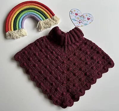 Handmade Crochet Baby Bobble Poncho 1-2yrs • £12.50