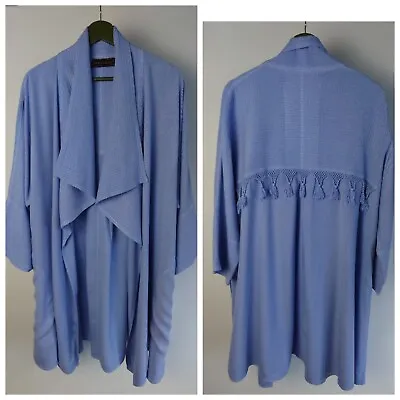 Hampstead Bazaar Lilac Draped Kimono Jacket Tassel Free Size Cotton Pockets  • £59.99