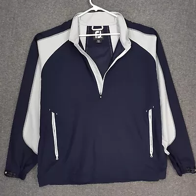 FootJoy FJ 1/2-Zip Golf Windshirt Pullover Mens Blue Long Sleeve Windbreaker • $25.88