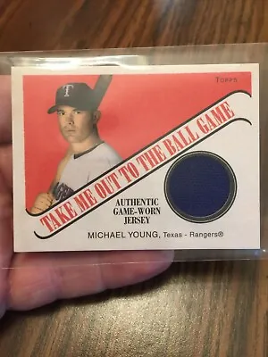 Michael Young 2004 Topps Cracker Jack Take Me Out To The Ball Game Jersey Patch! • $5.99