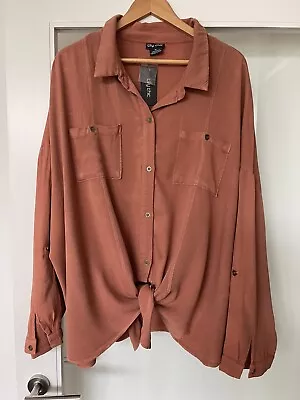 Ladies City Chic Copper Button Up Long Sleeve Shirt Sz Xl 22 New • $5