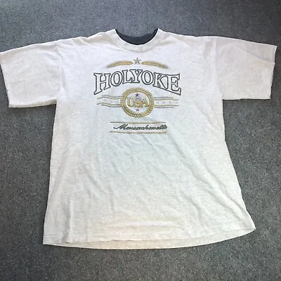 Vintage Single Stitch Mount Holyoke Massachusetts College T Shirt Skate • $15.90