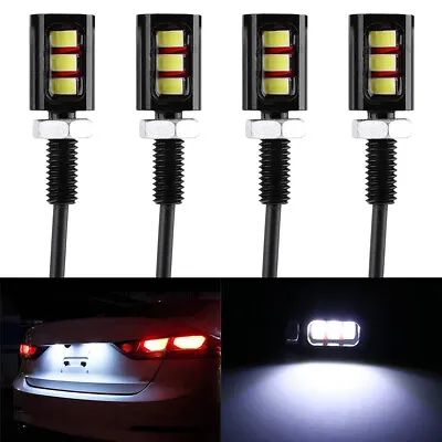 4Pcs Universal Motorcycle Car SMD LED License Plate Light Screw Bolt Bulbs Lamp • $10.59