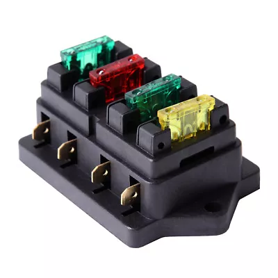 Universal 4 Way Blade Fuse Box Holder Block Auto For Car Marine Motorcycle Boat • $6.99