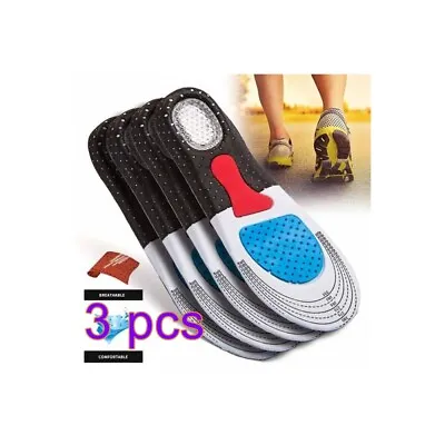 3PCS Men Insoles Gel Orthotic Sport Running Insert Shoe Pad Arch Heel Cushion • $9.99