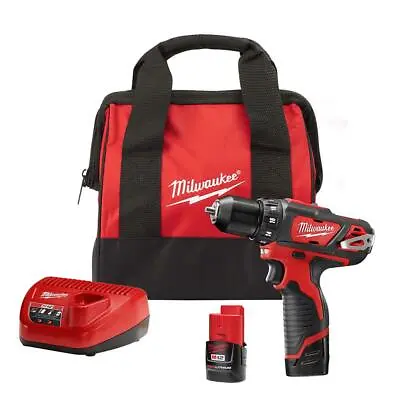 Milwaukee M12 12-Volt Lithium-Ion 3/8 In. Cordless Drill/Driver Kit • $79