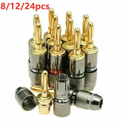 £40.43 • Buy Monster 24K Gold 4MM Banana Wire Connector Plated Speaker Male Adapter Plugs