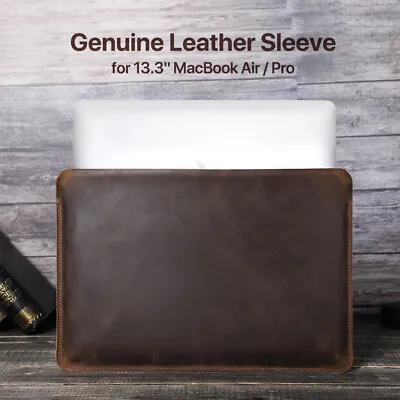 Leather Laptop Bag Sleeve Cover Mouse Pad For MacBook Pro 13.3  Horizontal Style • $54.99
