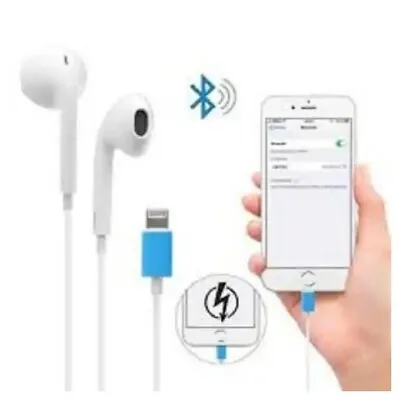 Wired Bluetooth Earphones Handsfree Headset With MIC For IPhone 13 12 11 X 8 SE • £3.85
