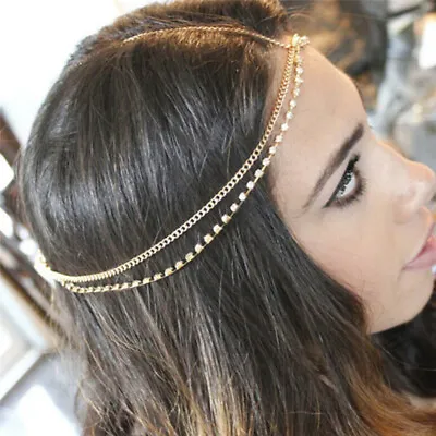 £4.72 • Buy Metal Multilayer Boho Head Chain Headband Wedding Hairstyle Hair Access'DS LS
