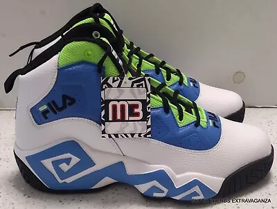 Fila JAMAL MASHBURN Neon Green Blue White Basketball Shoes Men's Sz 10.5 New! • $60