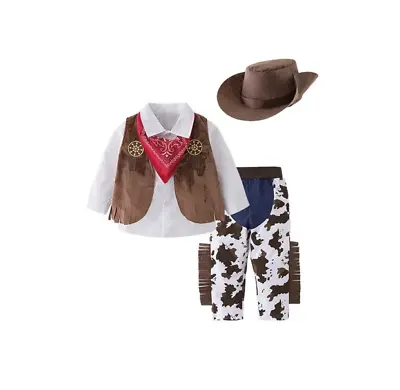 Kid Boys Halloween Cowboy Costume 5pcs Set Cosplay Event Dress Up Outfits • $22.99