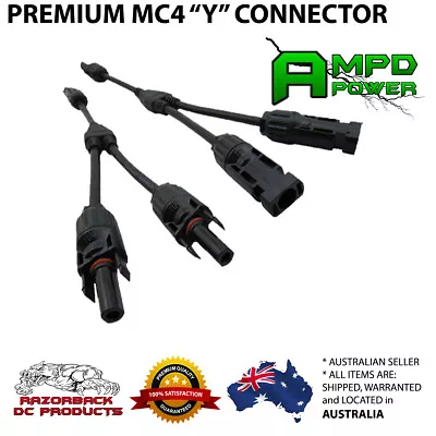 MC4 Y Connector Premium Quality Cable Plug Inline Solar PV Panel IP67  - 1 Pair • $12.95