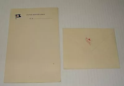 Orig S.s. United States Lines Ship's Stationery & Envelope Unused 01 • $14.99