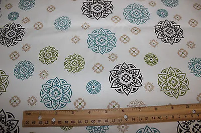 New White Medallion Fabric Cotton Quilting Sewing Fabric By The 1/2 Yard :) • $4