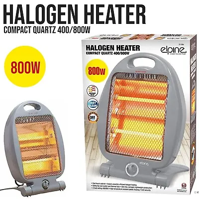 2 Bar Quartz Portable Halogen Electric Heater 800W UK PLUG Carry Handle HOME OFC • £20.49