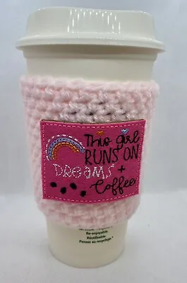 £3.50 • Buy This Girl Dreams Coffee Crochet Cup Cozy, Cup Cosy, Coffee Sleeve, Drinks Sleeve
