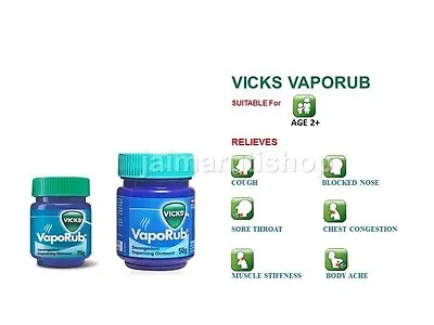 Vicks Vaporub 5ml 10ml 25ml 50ml 110ml For Cold Cough Block Nose • $6.04