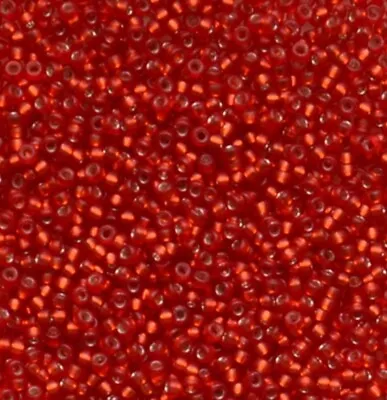 Miyuki Seed Beads Size 11/0 Silver Lined Flame Red 10grams • £2.50