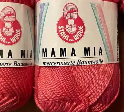 Stahl Wolle Mercerized Cotton Yarn / MAMA MIA / Pink 1941 - Lot Of 2 • $8.99