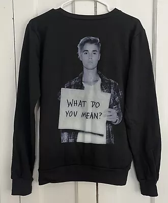 Justin Bieber What Do You Mean?  Sweatshirt Black Hot Topic Large NWT • $23