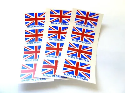 Plastic British Union Jack Flag Stickers GB Labels With 'MADE IN BRITAIN' Text • £3.20