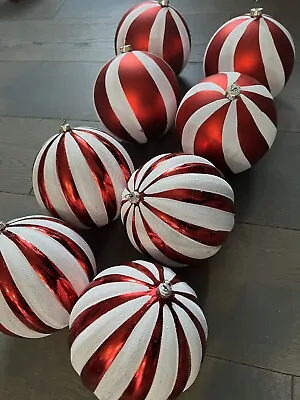 Candy Cane Christmas Tree Decorations Red & White 8pk • £12.99