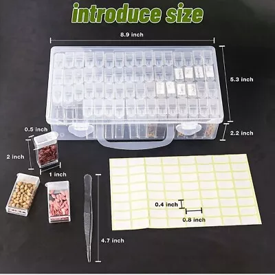 £10.99 • Buy 64 Slot Plastic Seed Storage Box Jewellery Earring Nail Art Beads Case Organizer