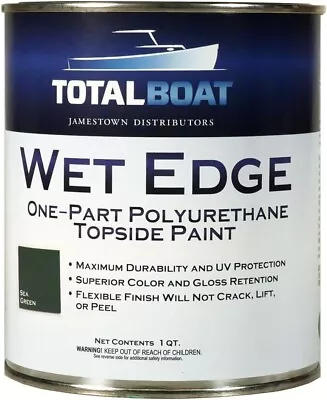 1 Quart Wet Edge Marine Topside Paint Boat Fiberglass Wood Sea Green Color • $71