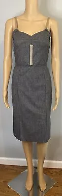 D&G Dolce & Gabbana HOUNDSTOOTH BUSTIER DRESS WITH TAN  STRAPS SZ 42 • $212.50