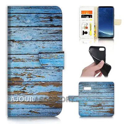 $12.99 • Buy ( For Samsung S8 Plus / S8+ ) Flip Case Cover AJ21383 Old Timber Wood