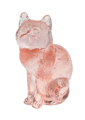 Vintage Mosser Clear Glass Sitting Kitty Cat Figurine Pink 3” • $255